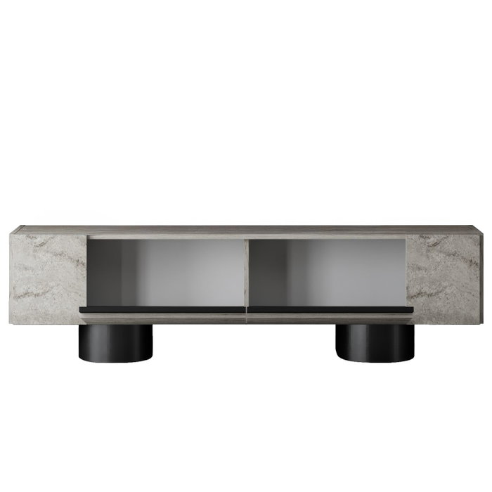 Hanah Home Soporte para TV Bohem - Travertino, Negro Hanah Home Soporte para TV Bohem - Travertino, Negro